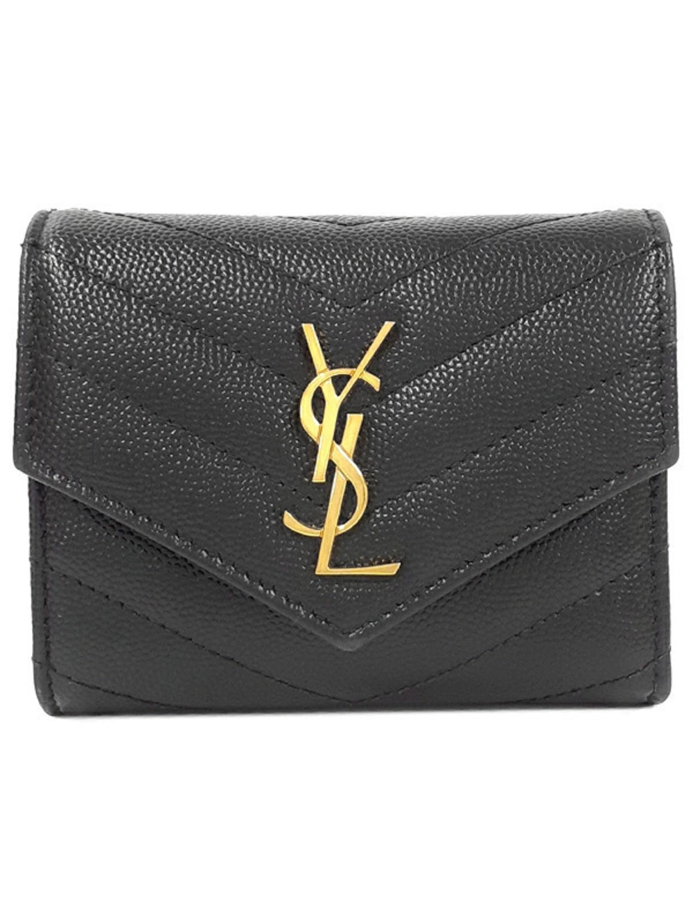 SAINT LAURENT PARIS Saint Paris Monogram Multifold Wallet Tri fold Short